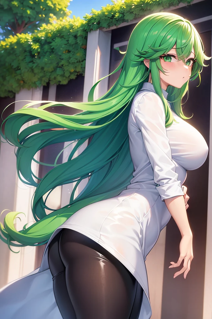 1girl, Izuku Midoriya as a girl, female Izuku Midoriya, gender swapped Izuku, Izuku Midoriya as a girl, gender swap, female Izuku Midoriya (anime: my hero academia), female/girl/woman, beautiful green hair, green hair, green eyes, beautiful green eyes, detailed green eyes, perfect eyes, nice figure, great body, good feminine figure, great curves, great curves, thick ass, wearing(black leggings, white knotted shirt, coat), white shirt, white knotted shirt, white shirt, black leggings, detailed Matt black leggings, matt black flex gym leggings, 8k, highly detailed, perfect image, beautiful, photorealistic, high quality, exquisite detail
