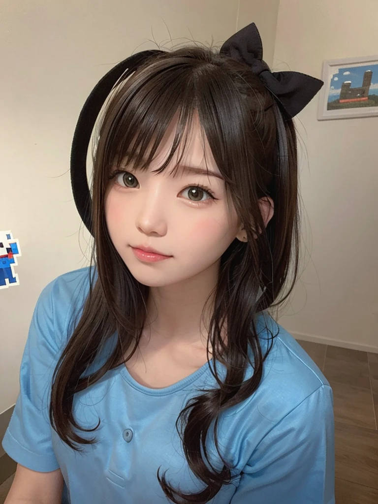 1girl in, Extremely cute face,masterpiece, top-quality, Ultra-fine、Colossal tits, Brown hair, Twintails with brown hair、short-hair、, intrusive bust, Volleyball uniform, full body Esbian, Photo taken from the front, stretch, Open crotch, Beautiful breasts, Gymnasium, full of sweat、nogizaka、Beautiful black eyes:1.3、-yeld sc