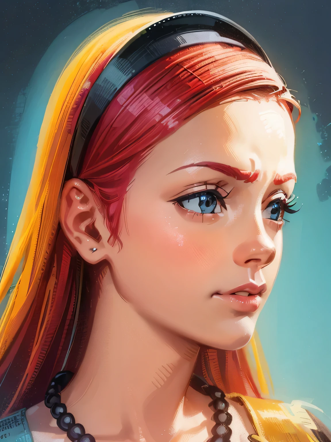 (obra-prima, melhor qualidade: 1.2), 1 garota, Microdeslocamento do adolescente, Coral colored Action Hair Up, Camisa de primavera de volta, ao lado, arte conceitual do personagem, retrato, muito coerente, 4 mil, detalhado, trends in artstation, hard disk, realista, Bokeh, Digital illustration by Rossdraw, detalhado, 4 mil, incredible detail, digital