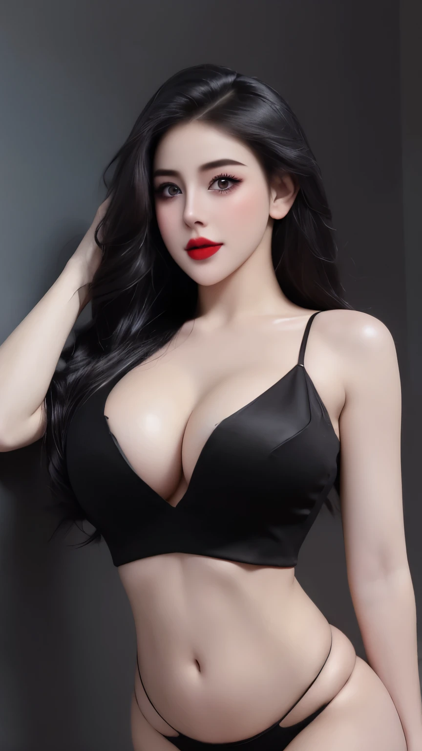 goth, Extreme skin detail, Extreme realism, Bright camera flash, full body aesthetic photo of a 25 year old, athletic pale white pale skin, black lips, redeyes makeup, Russian woman with veiny breast, (Stretch marks:1.2), large shoulders, abs ,(wearing black body, massive cleavage:1.2), (Black colored hair:1.2), (office backdrop:1.1), brown lighting, Analog, black eyeliner, cherry red lipstick, black eyeshadow, brightness on body, skin blemishes, brightness, Lo-fi, moody, dimly lit, Shiny portrait,, film grain, ,BreastPit,flashphoto,1 Woman