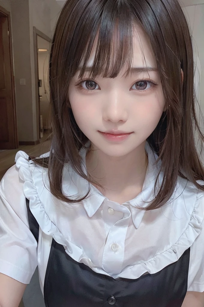 8k, highest quality, 1peopleの女の子, (Skin dents), night, (dark), Clear background indoors, (people々), Beautiful Bangs, nice,, (Clothing and uniforms:1.3),Soft lighting, Charm, dark Room, (Mouth closed:1.2, Beautiful Eyes, Fine grain, Detailed Iris, Beautiful Lips, Beautiful Nose, Beautiful Face),(primary color:1.5),smile