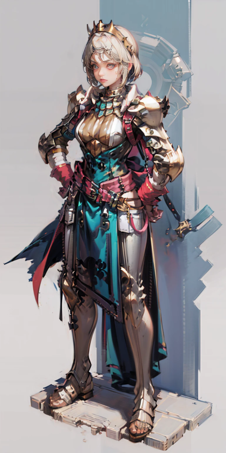 full body, whole body. 1solo (girl). slave fighter, loincloth standing, hands on hips full body, whole body. 1solo (girl). slave fighter, loincloth standing, hands on hips, metal sandals, backpack, choker, big belt, view from below, feet together, bracers, tiara