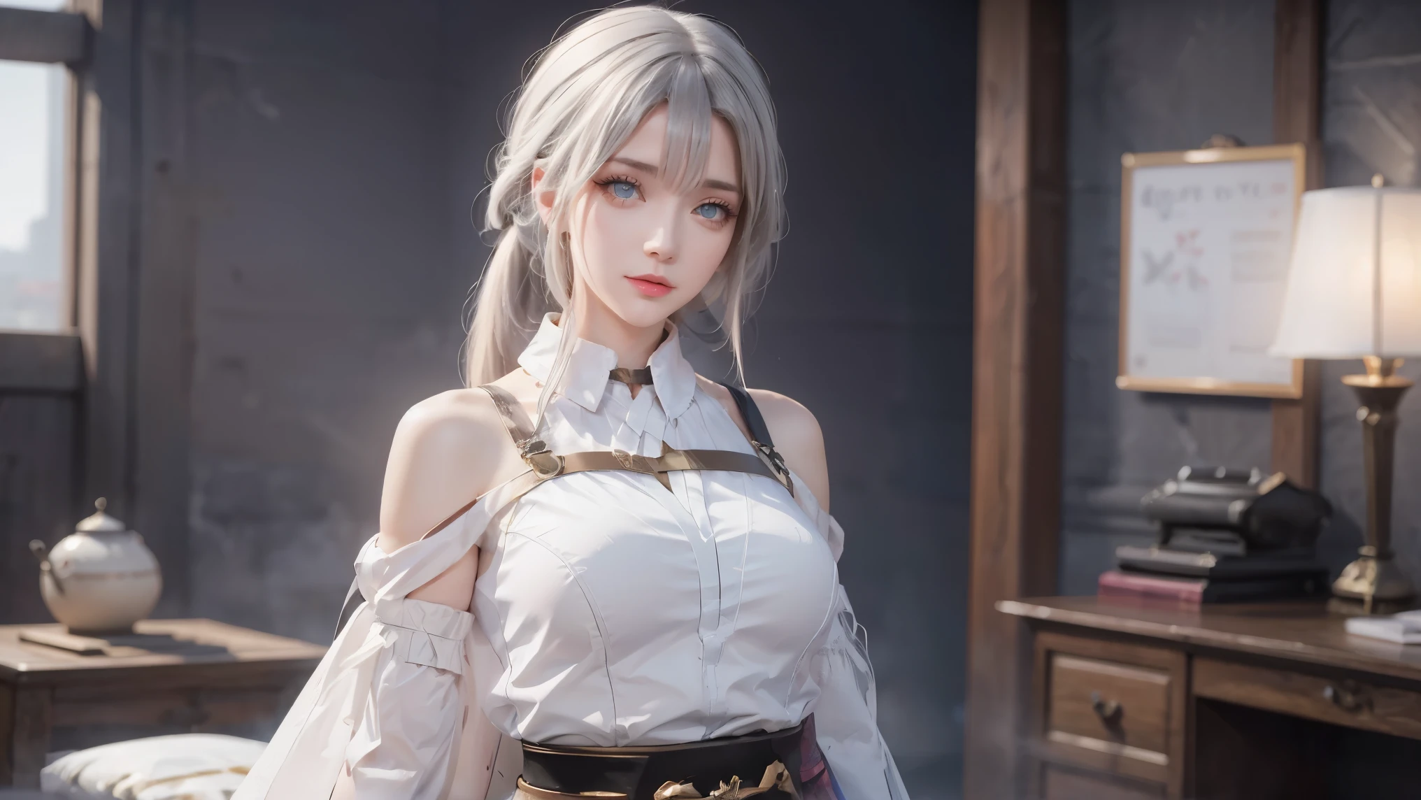 Cartoon character with sword and text on dark background, Blade and Soul, from ncsoft, Start screen art, PC games with UI, Start screen, Amazing splash screen art, game Critical Art, Loading Screen, Loading Screen, Loading Screen”, Ink painting of figures, Wang Chen, Critical Art, yasuke 5 0 0 px Model,Close-up of miss wearing white mask, Beautiful character painting, guweiz, Gurwitz-style artwork, White-haired god, author:Yang Jie, Epic and beautiful character art, Stunning character art, author:Fan Qi, by Wuzhun Shifan, pixiv Art Street Guviz, Single ponytail, insult, High Ponytail, Tall and big, Long legs, (sleeveless lace shirt), (shorts), (Striped )), ((Striped )), Walk, elegant, dignified, miss, Beautiful curves, sweet smile, Strong sense of detail and layering, color丰富绚丽, Has a unique texture, rich and colorful, color, vivid, Design Art, 16K, Super detailed, {{illustration}}, {Extremely refined}, {Exquisite surface treatment}, Super detailed, Delicate and shining eyes, {{Light}}, 极致Light效果, Model: realism, CFG size: 12, Laura: Bright texture (1.35), high quality, masterpiece, Exquisite facial features, Delicate hair depiction, Detailed depiction of the eyes, masterpiece, best quality, Light线追踪, Extremely detailed CG unified 8k wallpaper, masterpiece, best quality, (1 girl), 完美miss身材, (((Skinny white T-shirt))), (Delicate face), Black short hair, Tie your hair up, Light blue hairpin, (White skin), (Optimal Lighting), (Super intricate details), 4k unity, (Super detailed CG), Showing off her white legs, , Hot Pants, shorts,