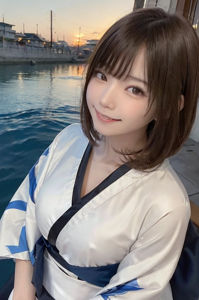 (((highest quality, 8k, masterpiece))), Sharp focus, (Beautiful woman with perfect figure), thin, (Hairstyle: superior)), ((kimono: Cane)), street: 1.2 非常に詳細な顔と肌の質感 詳細な目 double eyelid ランダムな姿勢, (smile),ssuperiorer cute Japan person,ssuperiorer beauty Japanese girl, Realistic Face, double eyelid,smile,Summer festival , At sunset ,Fireworks Background.