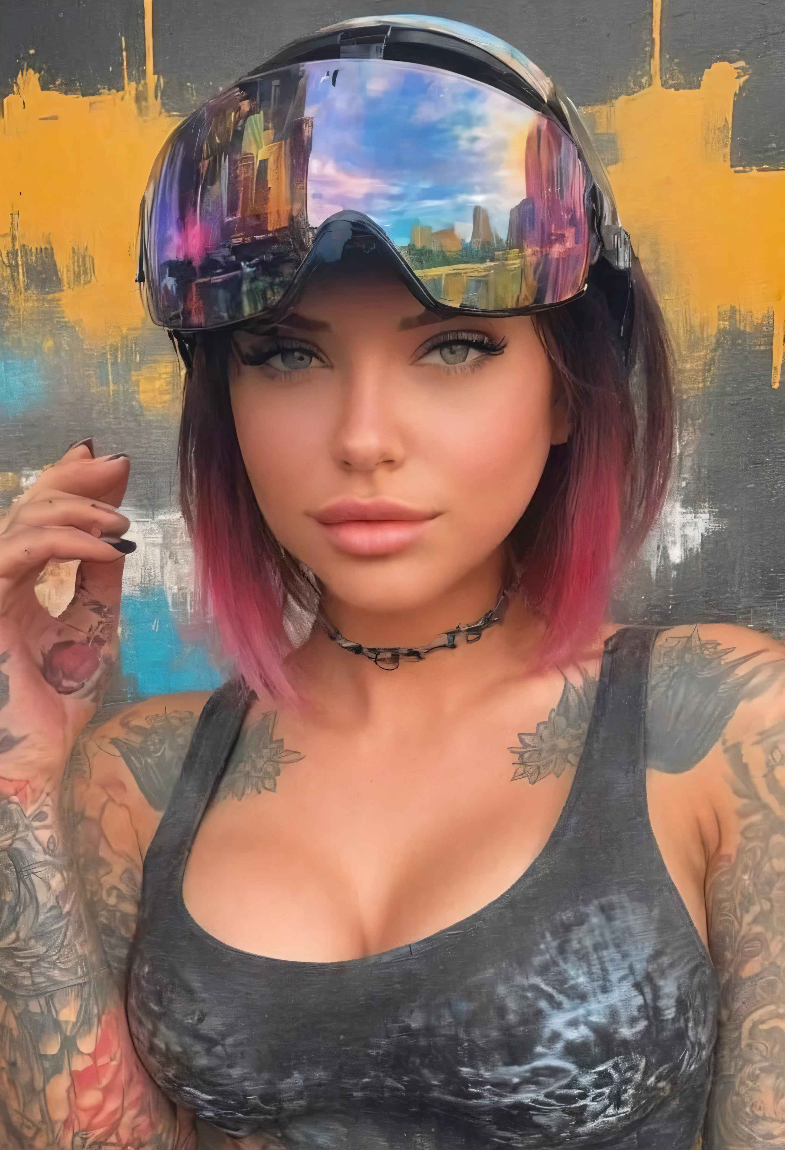 create an image demonstrating the style of ((Cyber Grunge)) style, hyper realism, 8k high definition, vibrant colors, sharp focus, insanely detailed