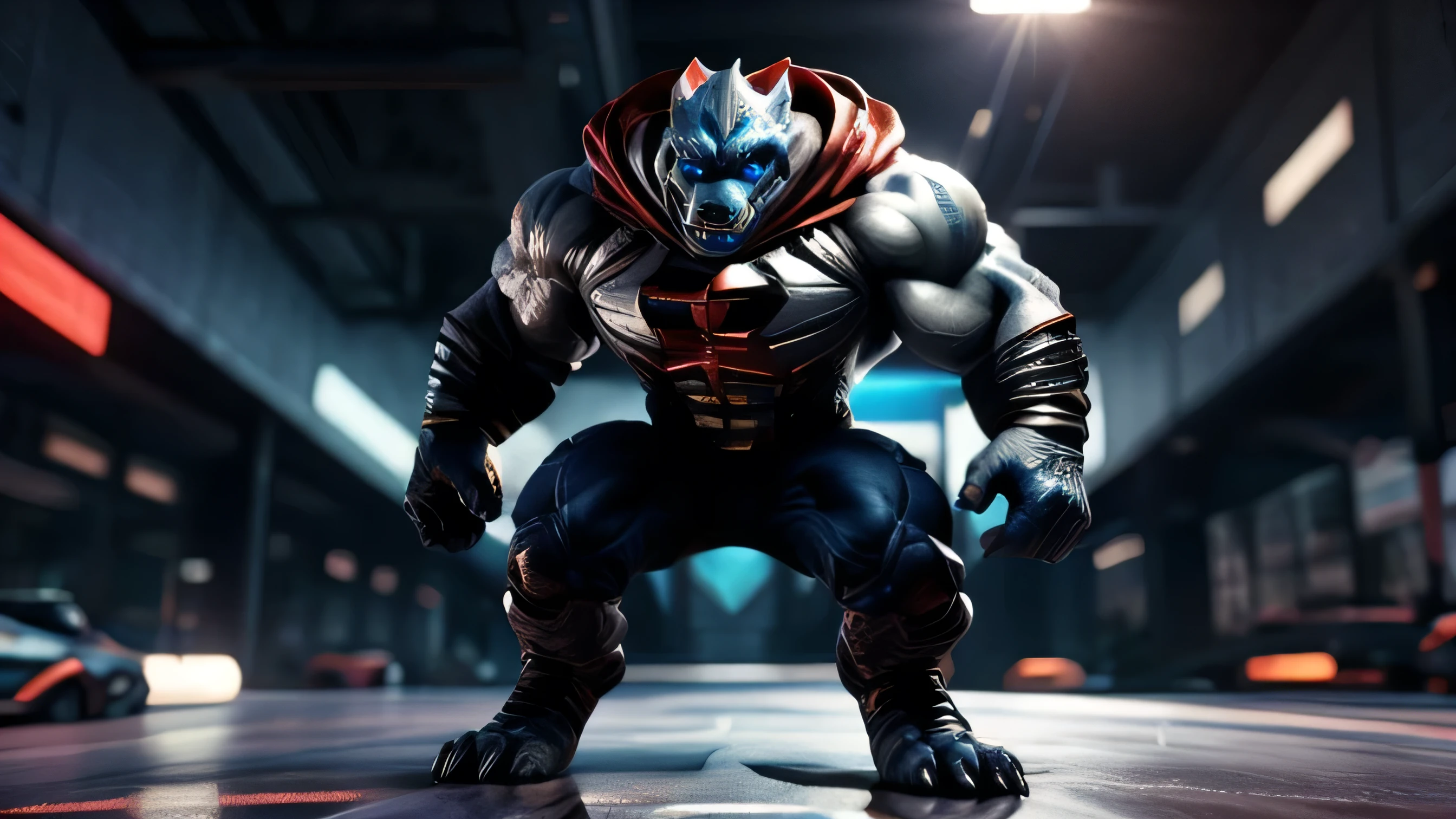 (By ArtEternalMaster, by HyperVisionArchitect, by CobraStrike3000, best quality, masterpiece, perfect anatomy, detailed picture)
3D render, male, solo, superhero, full body, bulging muscles, chiseled jaw, piercing blue eyes, red cape, muscular torso, blue pants, yellow utility belt, forearm bracelets, dynamic pose, standing on top of a tumbling cityscape, lens flare, unreal engine, trending on ArtStation, Intricate, High Detail, dramatic, realism, realistic, prowling, superhero, broad shoulders, muscular thighs, red and blue color scheme
