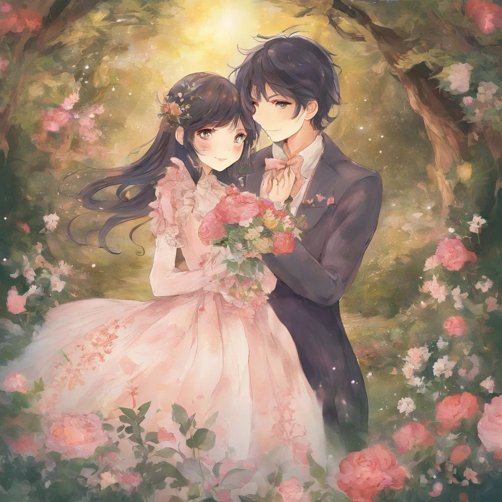 male、Two people、A place where flowers bloom、A good friend、youth、In a suit、smile、