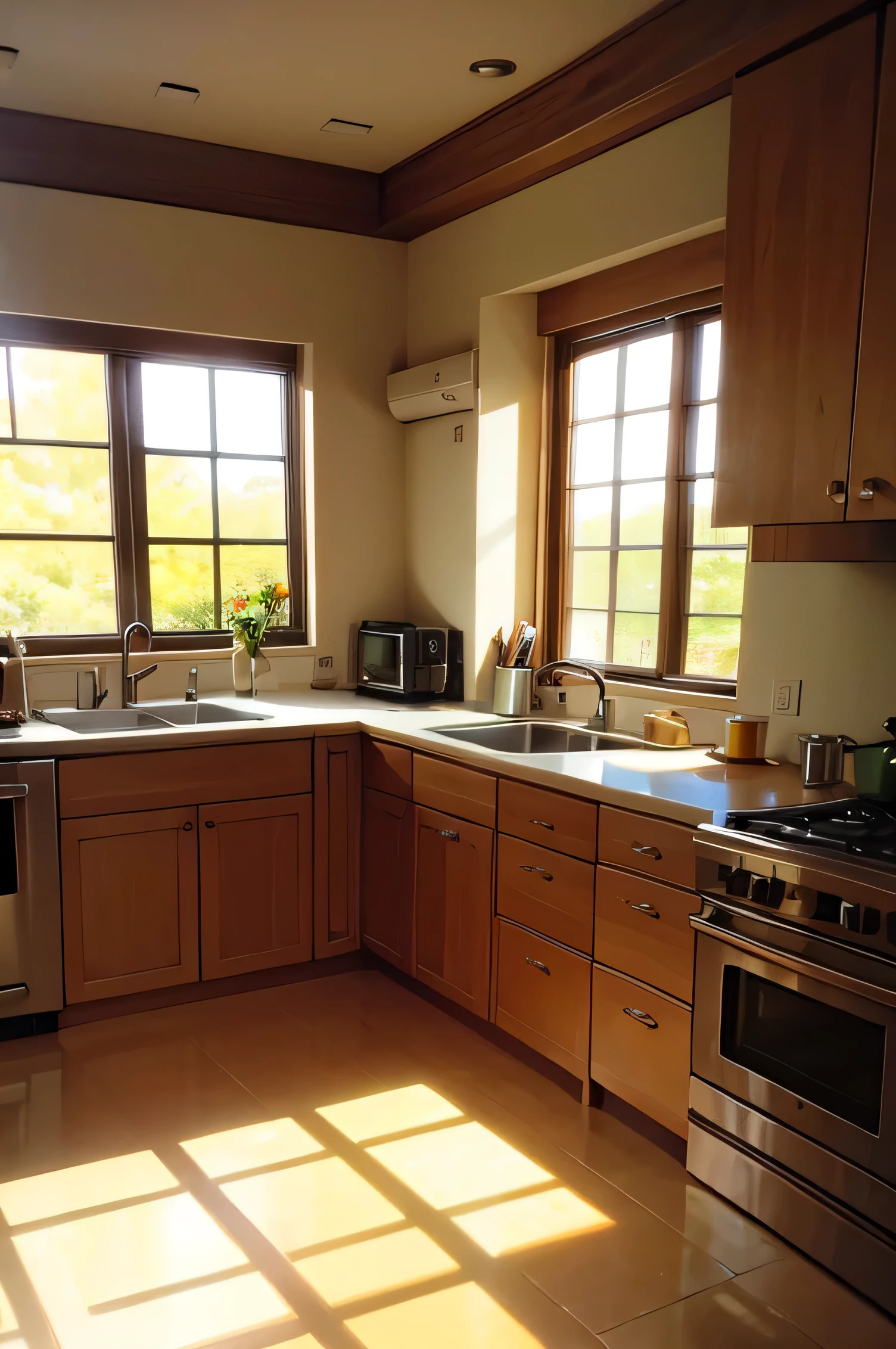 Beatiful kitchen in anime style