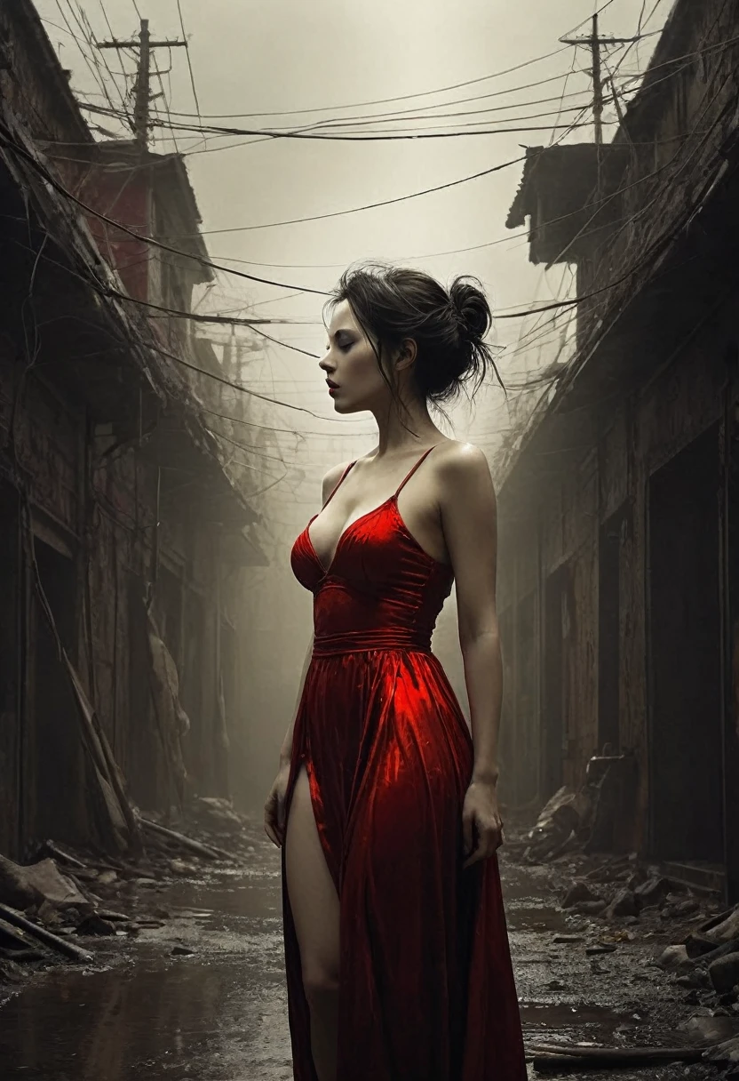 This is how it happens without knowing the truth You sculpted a body, put it on the line Love that didn’t want it Stay with you and it flew away To where no one ever suffers To someone who will never know it Love made of plastic, unknown race Love - the color of pain, She moaned so much, she screamed so much that I felt it in my body. Dark Ambient Dark Fantasy. Best quality, relief, dark gothic, conceptual art, Psychedelic, post-apocalyptic, ominous, Oil painting, red and yellow blobs, thin flowing lines, Anything, Long strokes, light gentle shadows, + 36.5mm f0 cinematic quality, + Peter style Elson, Ryohei Hase, Rafael Sanzio, Pino Daeni, Charlie Bowett, Albert Joseph Penaud, Ray Caesar, (full length, Wide angle, center, without trimming) - AR 9:16 - from 1:2
