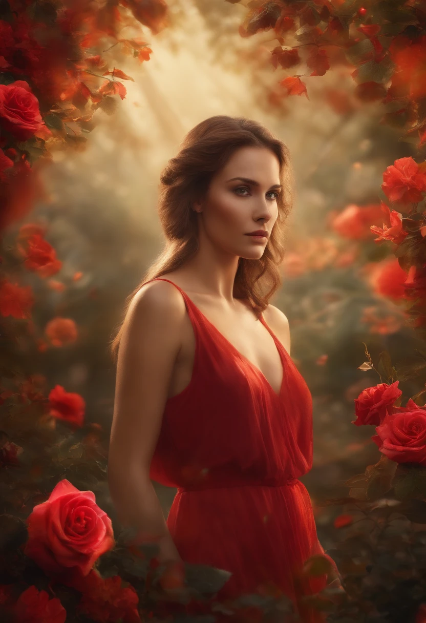 Alerta positivo:
Compose a deeply emotional and visually stunning image of a young Norwegian woman with brown hair in the Garden of Eden, com delicadas rosas ao fundo. Incorporate abstract art elements with aspect ratio of 1.6 e um efeito de vidro quebrado, conveying shattered memories and a red-tinted background with vivid shades of red, Laranja, and ebony. Para aumentar o impacto emocional, incluem espinhos de rosa pingando sangue, enhancing the overall beauty and evocative nature of the piece. Utilize elementos hiperdetalhados e intrincados, bringing the final image to life with 8K HDR and cinematic lighting. The dramatic atmosphere highlights the detailed, high-quality nature of this stunning work of art.