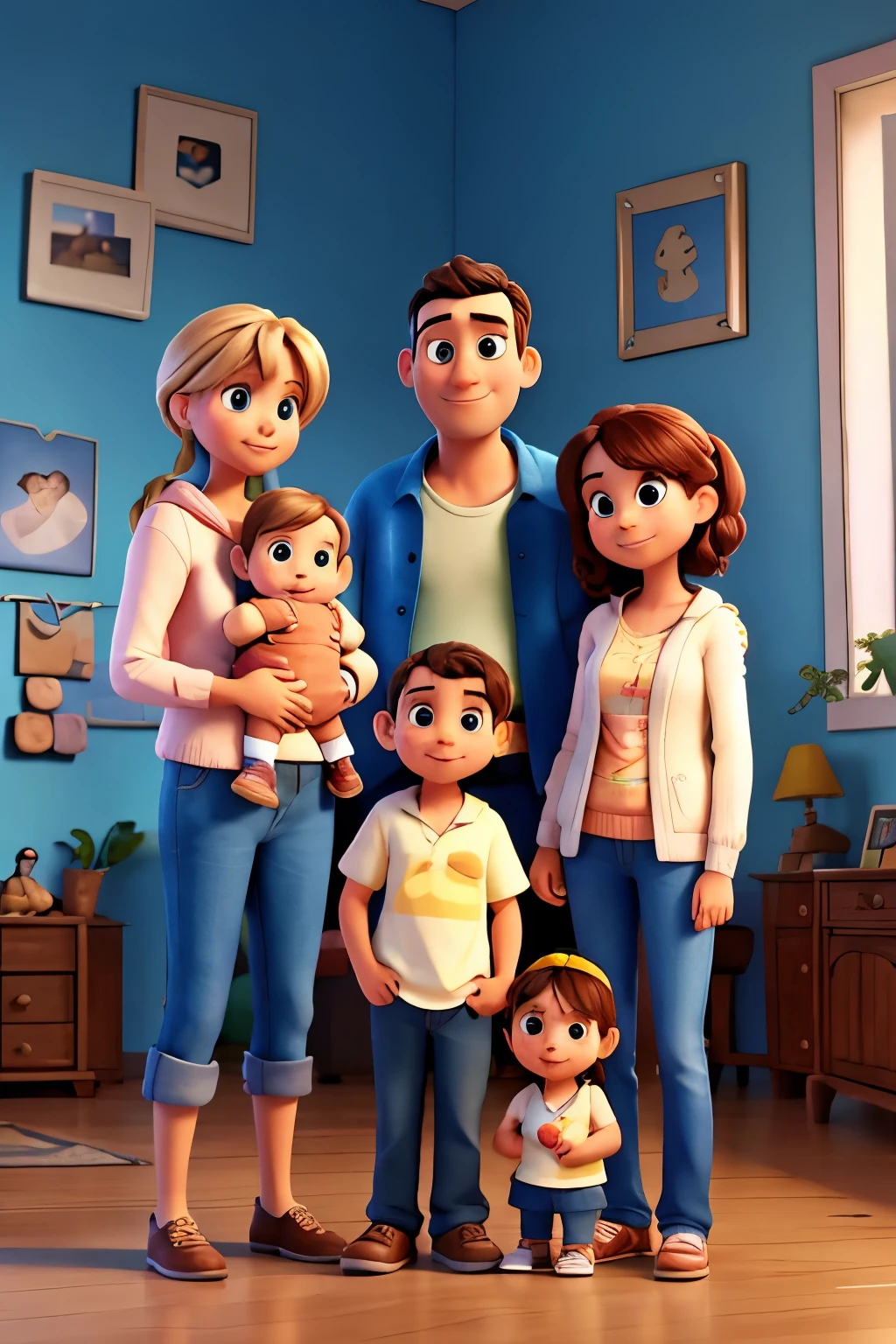 a family with children, ESTILO PIXAR