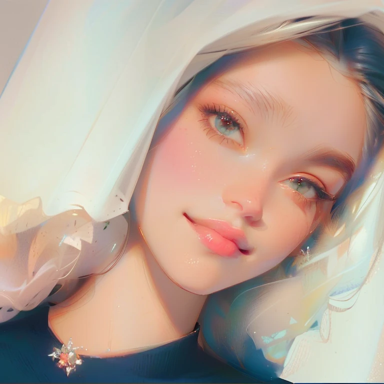 (Obra Prima, Melhor Qualidade, 4K, Realista), Litografia realista, mulher arafada com um colar e um colar com uma estrela, Estefânia Villegas Burgos, fernanda suarez, Lorena Avarez, imagem de perfil, powder Nándor Katona, linda e sorridente, Victoria Gavrilenko, Caroline Gariba, Aleksandra Waliszewska, Madalena more often