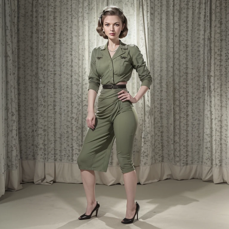 Full body portrait of Betty Seite, allein (im kurzen Matrosen-Outfit, 1940er Jahre, sehr detailiert: 1.5), (fein detailliertes Gesicht, 1.5 Zoll), (1940er Jahre hairstyle with a high pompadour: 1.5 Zoll), (Slim body, Lush, Small hips: 1.8), (an eine Barre gelehnt: 1.5 Zoll), (in einem dunklen, old big band bar from the 1940er Jahre: 1.4 Zoll), (sanfte Studiobeleuchtung, volumetrische Schatten), JCH Street Pan-Film, ISO 100.

Betty Seite,
