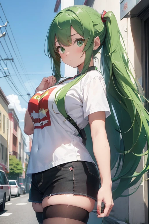 /(Girl),(anime),( girl),(looking like a 12 year olduper large body),(pretty White),(green eyes and long green hair),(Height 1.59cm),(hot beautiful young woman),(Super busty) 