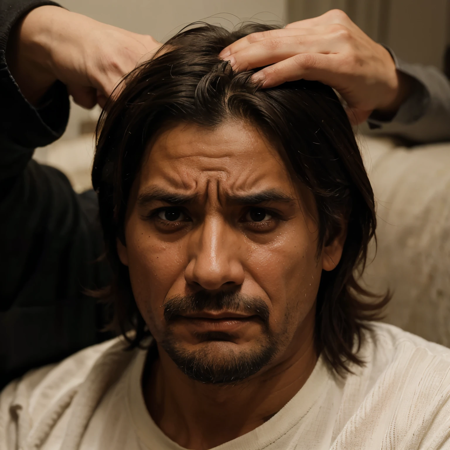 Hombre afeminado llorando
