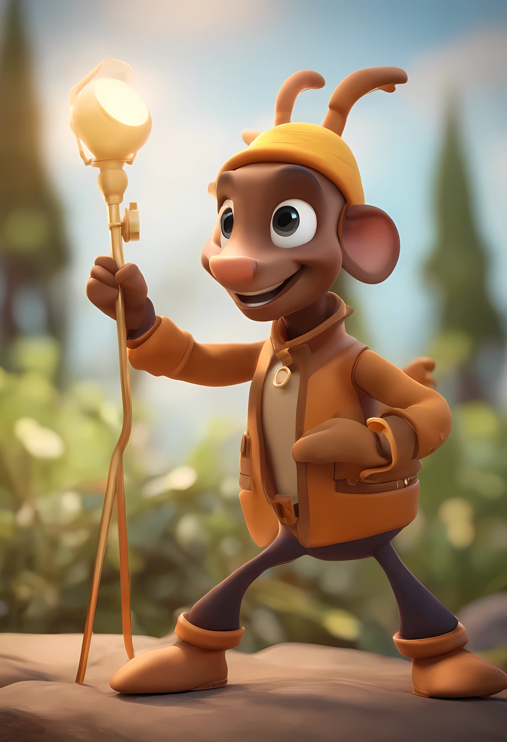 Character of an ant wearing colorful conductor outfit, make the conductor dressed in the outfit 3D stylized, Arnold Maya Rendering, 3D Stylized Rendering, toon render screenshot, 3D Character, 3D Character, Stylized 3D Rendering, Character Rendering 3D, Cartoon Character, Close up Character, Character Pose, (Pixar Style) (Master Part:1.2) (Bokeh) (Best Quality) (Detailed Skin) (Detailed Texture) (8K) (Clay) (Cinematic Lighting ) (sharp focus