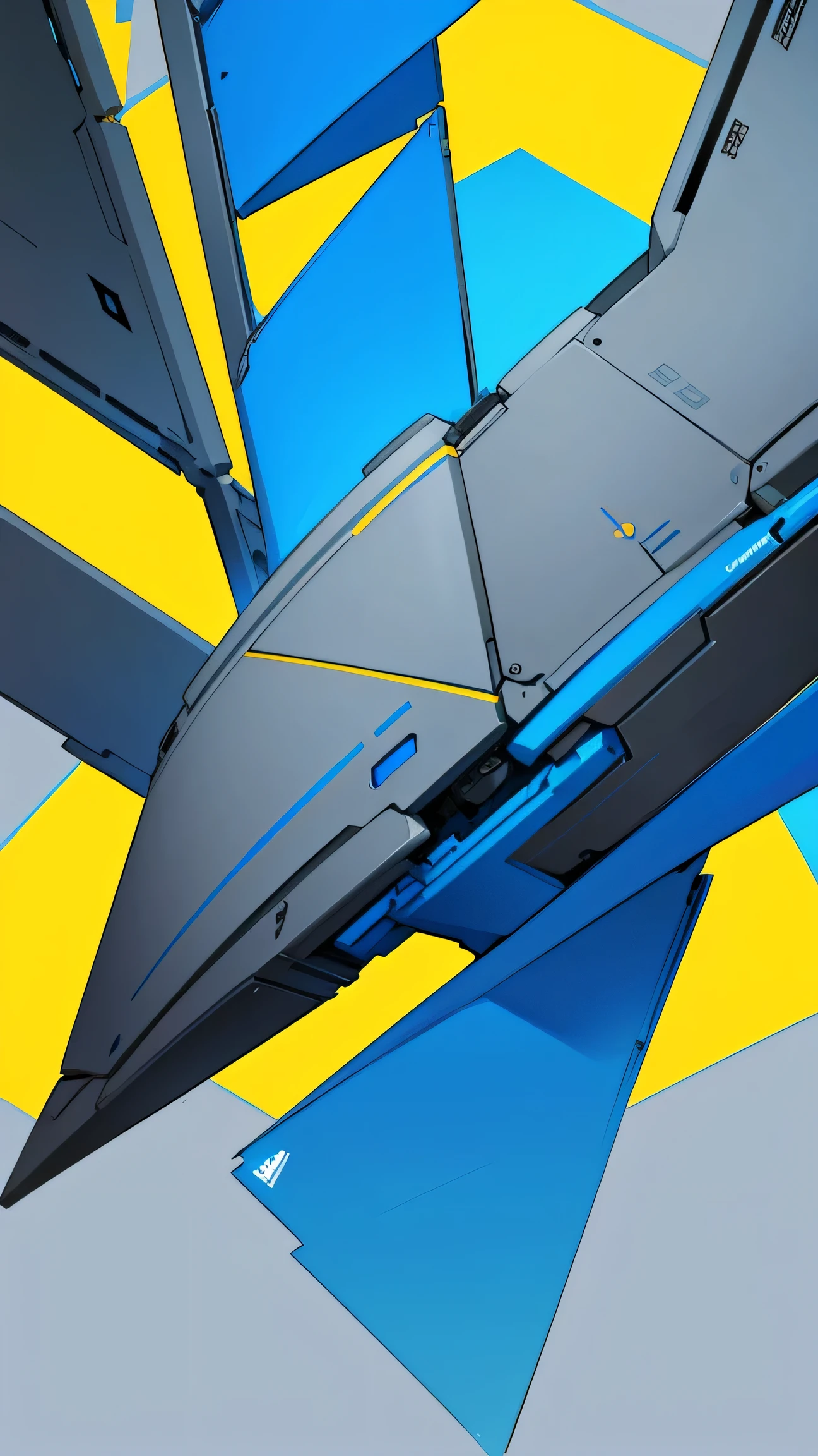 Background for a poster advertisement. Modern tech expression. Blue, yellow, grey theme.
