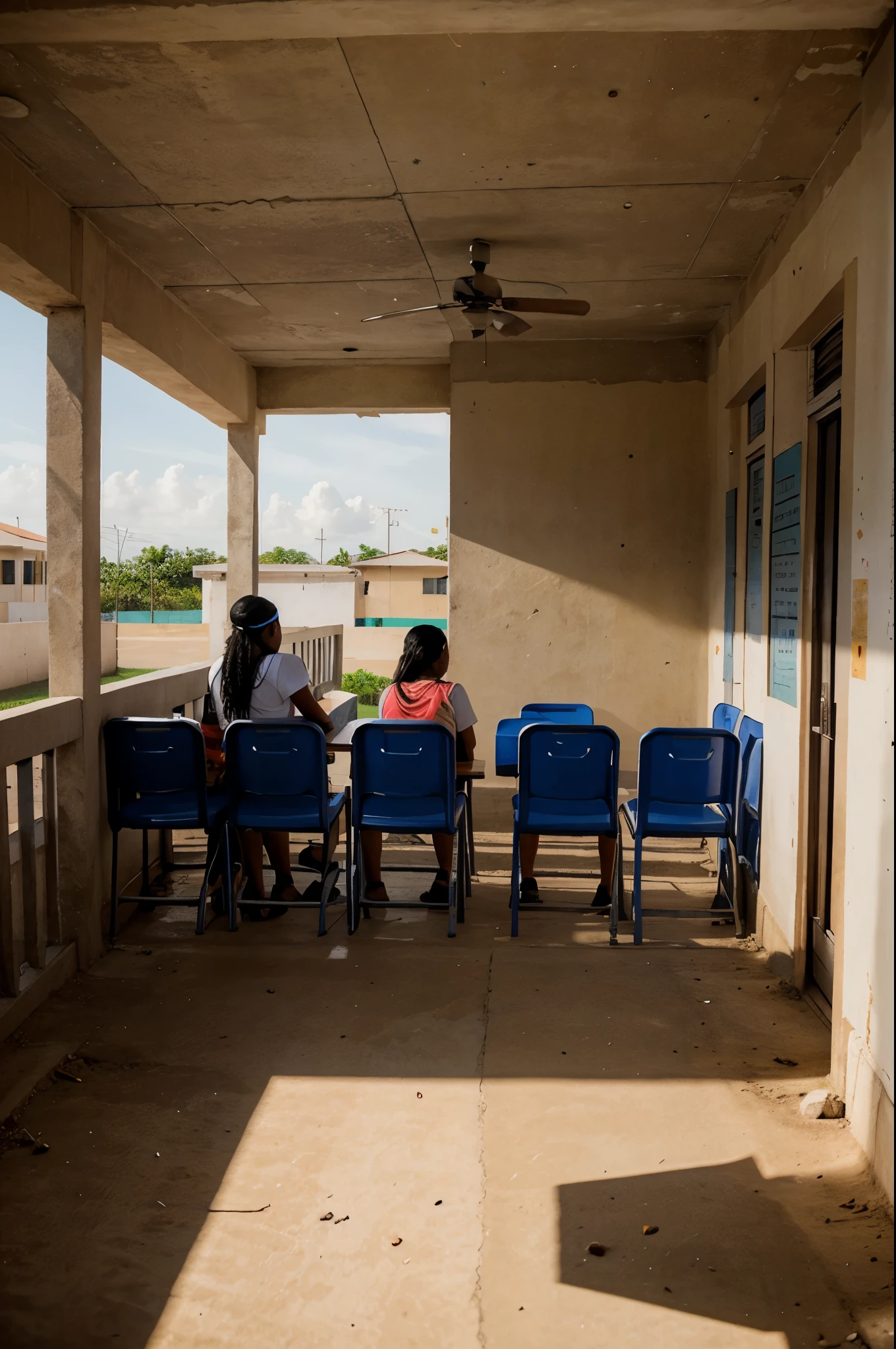Draw a public school in the Dominican Republic
