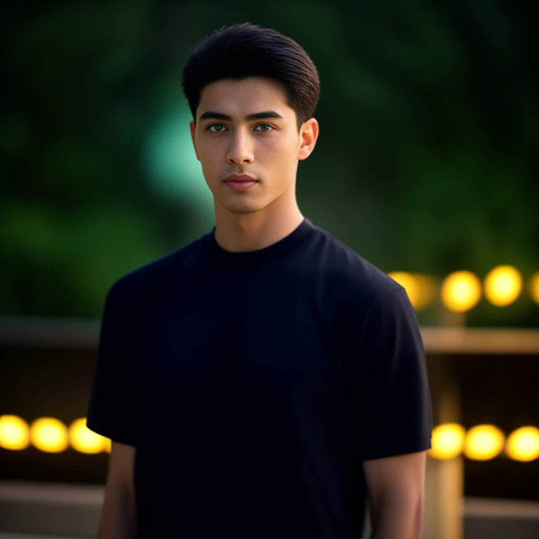 8K images, Shot with a high quality Fuji 45 camera..,000,Raw photo 000 pixels, best quality, Masterpiece:1.2), (realistic, photo-realistic:1.37), very detailed,Handsome man Aarav. 8k high quality photos., Action in various poses, alone, outdoor warm light,) night sky warm light,) wide aperture, professional lighting, Sony A7R4, Sesame lens taken with a 45" camera.,000,000,000 pixels Saengun,realistically,Wear a dark black t-shirt., Asian man, handsome man, Stylish,