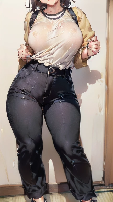 (must be follow these prompts:2),masterpiece, best quality, extremely detailed,photorealistic,(one woman:2),(alone:1.5),(genuine japanese looks:1.5),(japanese pretty woman:1.5),(adult woman but girly looks:1.4),(girlish face:1.6),(casual clothes on:1.4),(adorable face:1.4),(in tokyo:1.4),(a little plump face:1.5),(a little tiny height:1.3),(a little fat legs:1.3),(a little short legs:1.2),(a little plump hip:1.3),(natural face:1.8),(hardened trousers is vital for her:1.5),(remarkable hardened trousers on:1.5),(usual face:1.6),(must be her trousers on:1.5),(she looks like japanese idol:1.5),(do not cut out her clothes:1.5),(normal body structures:1.9),(displayed one woman on single picture:2),(irresistible voluptuous body style:1.5),(must be fully clothes on:1.8),(salacious mens ejaculated in her arsehole again and again but trousers on legs:1.7),(she is tired to faint away but clothes on:1.8),(she looks exhausted with her clothes on:1.8),(she looks like a ta:1.7),(numerous cum in her vagina but trousers on legs:1.8),(unbelievably creampied but her trousers on legs:1.8),(salacious mens ejaculated in her pussy again and again but trousers on crotch:1.9),(oldest cum remains inner trousers:1.9),(her arsehole is creampied but trousers on legs:1.8),(repeated gang-rape to her sexual holes but trousers on crotch:1.9),(multiple raped and creampied every night but trousers on legs:1.9),(usual face and daily scene:2.3),(massive cum permeate her shoes too much:2),(viscous crotch for permeating cum:2),(vivid description of permeated jizzy trousers:1.9),(vivid description of viscously trousers for permeated numerous cum:1.9),(vivid description of definite filthy crotch for creampied:1.8),(permeated jizzy into her trousers too much:1.8),(especially her trousers get many stains:1.8),(seminal permeated trousers are too smealy:1.9),(jizzy foots in shoes:2),(old cum adhered her intervaginal side-wall:2),(frousy vagina:2.3),(massive smegma in her vagina:2.6),(viscously genital:2.3)