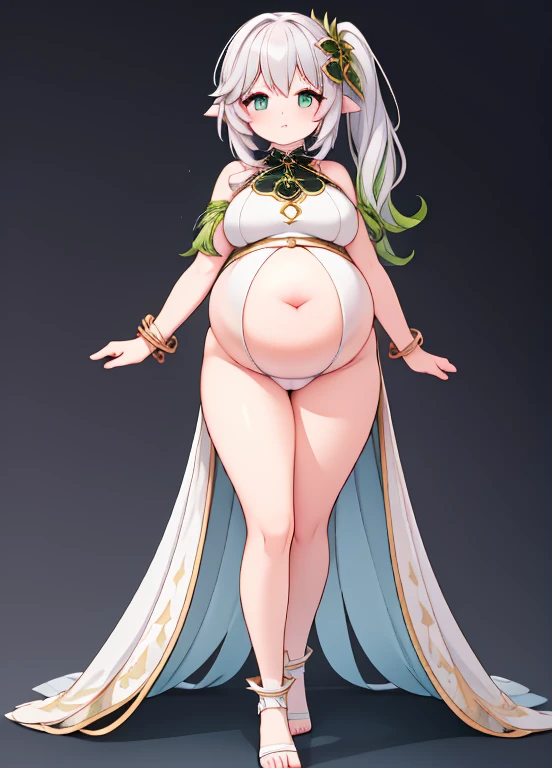 (Full body), An image of a pregnant girl using idol clothes that leave her belly on full display