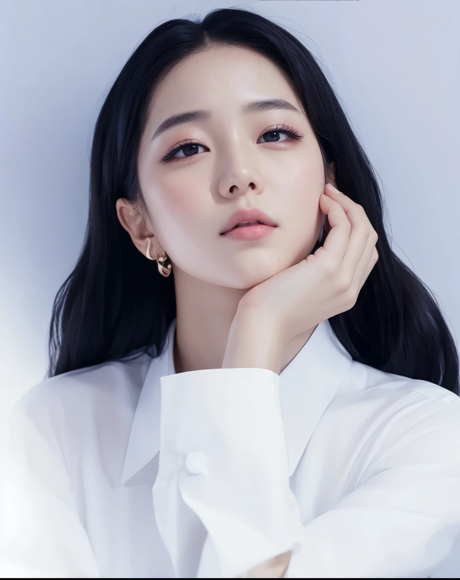 Jisoo kim Hay una mujer que posa para una foto con un vestido blanco., hermosa joven coreana, joven y adorable rostro coreano, hermosa joven coreana, hermosa mujer surcoreana, Young cute pale asian face, preciosa cara delicada, muchacha coreana, preciosa modelo china, pale korean adorable face, maquillaje popular de corea del sur, ulzzang, maquillaje coreano popular