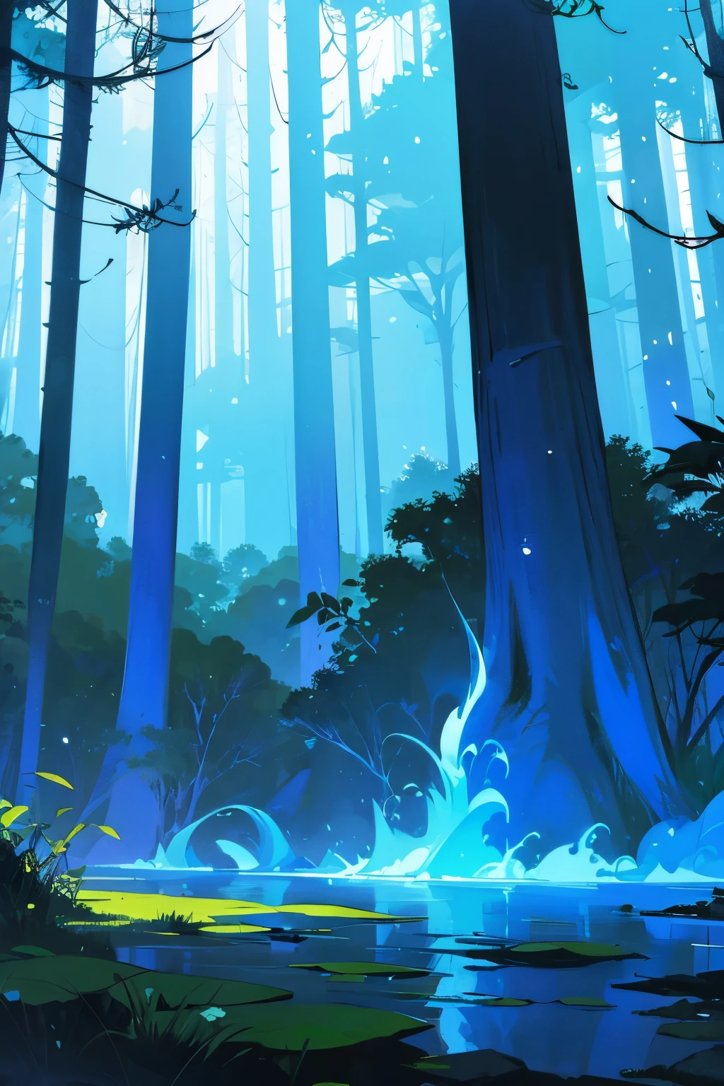 bosque magico verde y azul