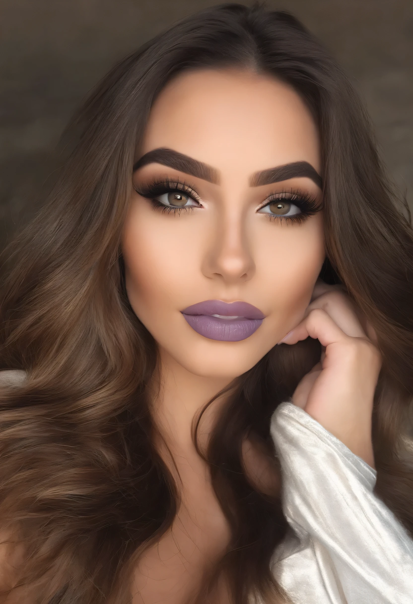 Femme latine avec des vêtements noirs, fille sexy aux yeux marrons, Portrait de Sophie Mudd, cheveux bruns et grands yeux, selfie d'une jeune femme, Yeux de chambre, violette myers, sans maquillage, Maquillage naturel, regarder directement la caméra, visage avec artgram, maquillage subtil, superbe photo de tout le corps, dans la chambre, clivage