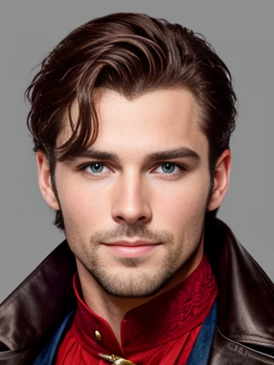a handsome Welsh heartthrob on characters face, photo with color.