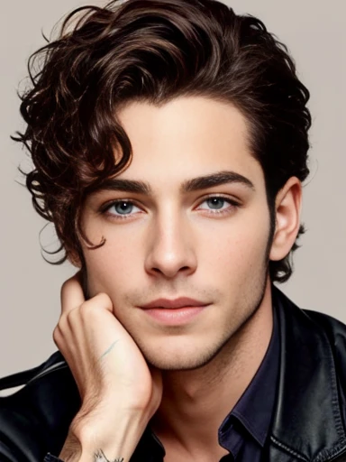 a handsome jew ashkenazi heartthrob on characters face, photo with color.