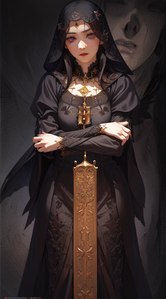 (masterpiece, Beautiful, detailed eyes: 1.2), Super detailed, Poster, 
Young vampire girl from medieval Europe, Her eyes burn with hunger、Clutching a goblet of human blood
,Detailed clothing, (Realistic:2), Gloomy atmosphere, Dark Fantasy Style