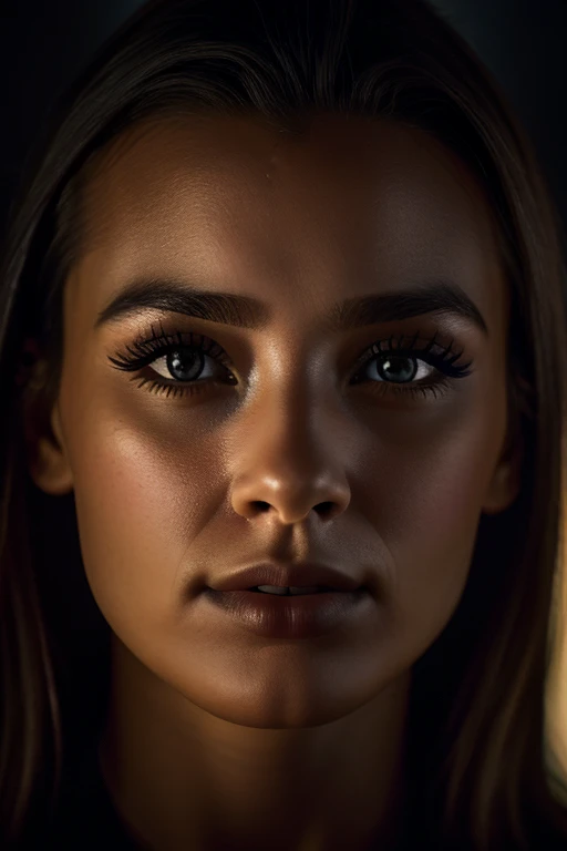 (close-up, editorial photograph of a 21 year old woman), (highly detailed face:1.4) (smile:0.7) (background inside dark, moody, private study:1.3) POV, by lee jeffries, nikon d850, film stock photograph ,4 kodak portra 400 ,camera f1.6 lens ,rich colors ,hyper realistic ,lifelike texture, dramatic lighting , cinestill 800,