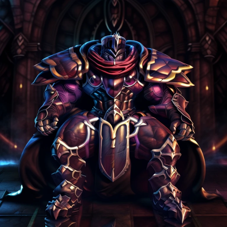 (masterpiece, best quality, detailed:1.2) (Pokémon) LUCARIO, detailed full body, a knight's mechanical armor, glowing wide and heavy armor, wears full body armor. massive muscles, huge pecs, chiseled abs, huge pectorals, exaggeratedly huge muscles. wearing a cloak. unusually developed muscular body big muscle, pecs, triceps, traps, waist narrow, unusually developed muscular body, Dark knight, BlackKnight_fe, The claws are sharp, Sharp teeth, He wears a black cloak on his back. sitting on the throne,