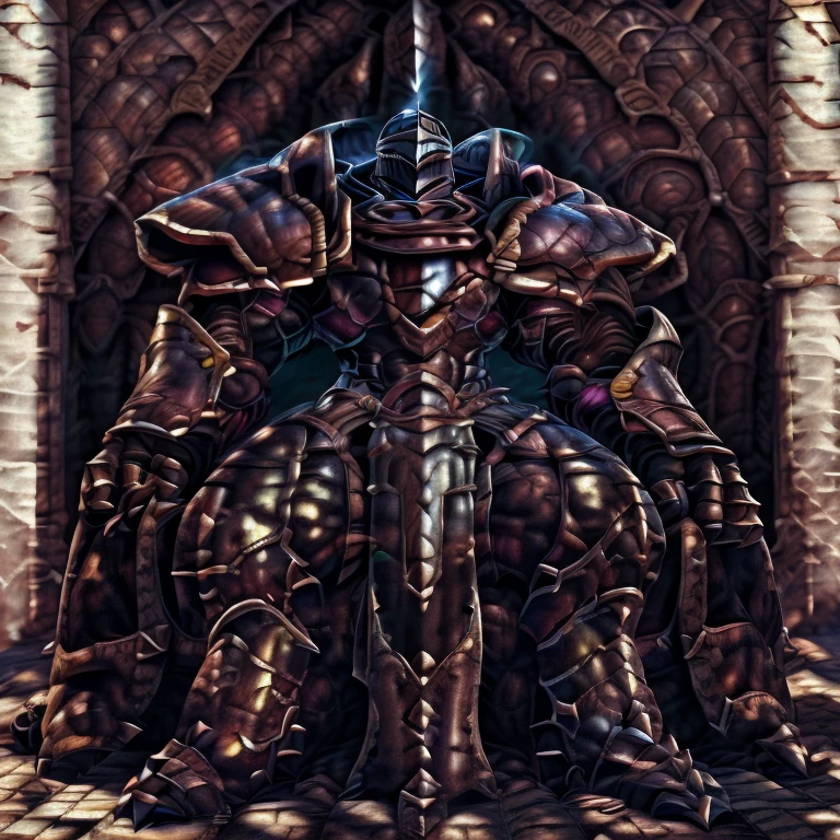 (masterpiece, best quality, detailed:1.2) (Pokémon) LUCARIO, detailed full body, a knight's mechanical armor, glowing wide and heavy armor, wears full body armor. massive muscles, huge pecs, chiseled abs, huge pectorals, exaggeratedly huge muscles. wearing a cloak. unusually developed muscular body big muscle, pecs, triceps, traps, waist narrow, unusually developed muscular body, Dark knight, BlackKnight_fe, The claws are sharp, Sharp teeth, He wears a black cloak on his back. sitting on the throne,