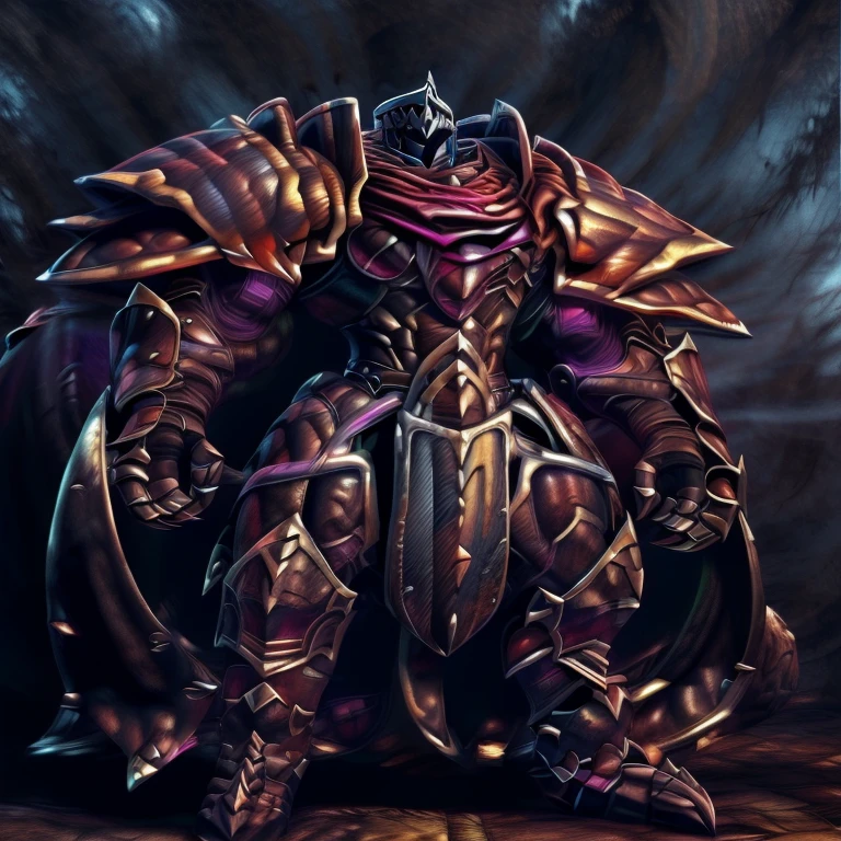 (masterpiece, best quality, detailed:1.2) (Pokémon) LUCARIO, detailed full body, a knight's mechanical armor, glowing wide and heavy armor, wears full body armor. massive muscles, huge pecs, chiseled abs, huge pectorals, exaggeratedly huge muscles. wearing a cloak. unusually developed muscular body big muscle, pecs, triceps, traps, waist narrow, unusually developed muscular body, Dark knight, BlackKnight_fe, The claws are sharp, Sharp teeth, He wears a black cloak on his back.