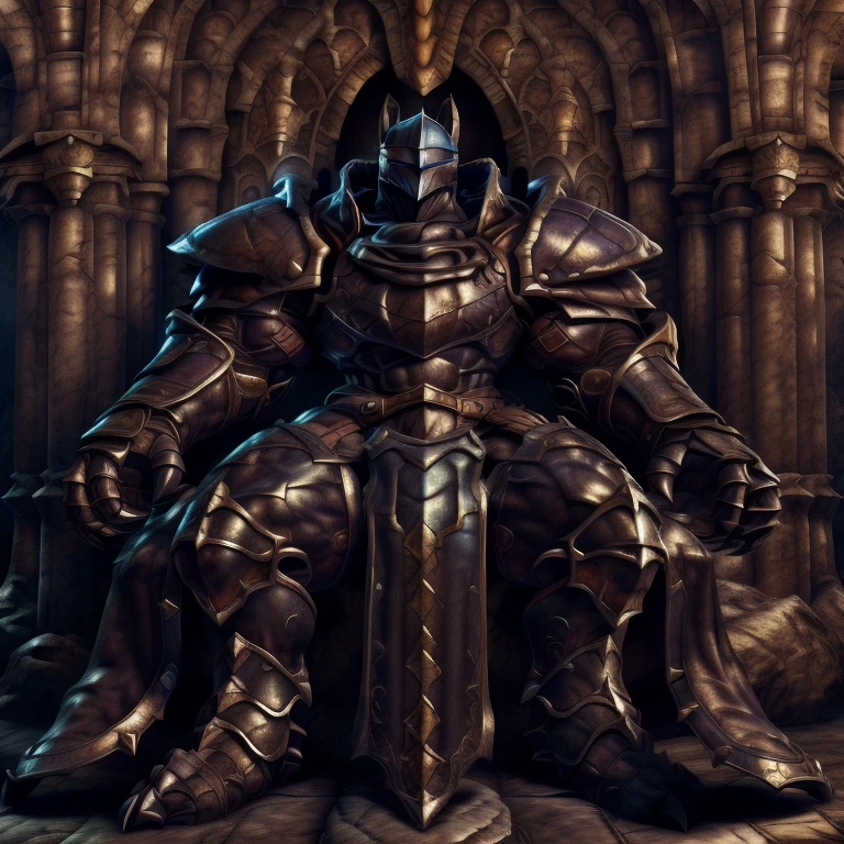 (masterpiece, best quality, detailed:1.2) (Pokémon) LUCARIO, detailed full body, a knight's mechanical armor, glowing wide and heavy armor, wears full body armor. massive muscles, huge pecs, chiseled abs, huge pectorals, exaggeratedly huge muscles. wearing a cloak. unusually developed muscular body big muscle, pecs, triceps, traps, waist narrow, unusually developed muscular body, Dark knight, BlackKnight_fe, The claws are sharp, Sharp teeth, He wears a black cloak on his back. sitting on the throne,