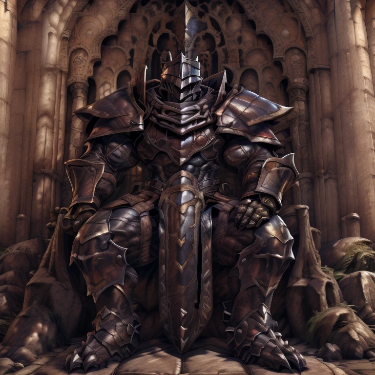 (masterpiece, best quality, detailed:1.2) (Pokémon) LUCARIO, detailed full body, a knight's mechanical armor, glowing wide and heavy armor, wears full body armor. massive muscles, huge pecs, chiseled abs, huge pectorals, exaggeratedly huge muscles. wearing a cloak. unusually developed muscular body big muscle, pecs, triceps, traps, waist narrow, unusually developed muscular body, Dark knight, BlackKnight_fe, The claws are sharp, Sharp teeth, He wears a black cloak on his back. sitting on the throne,