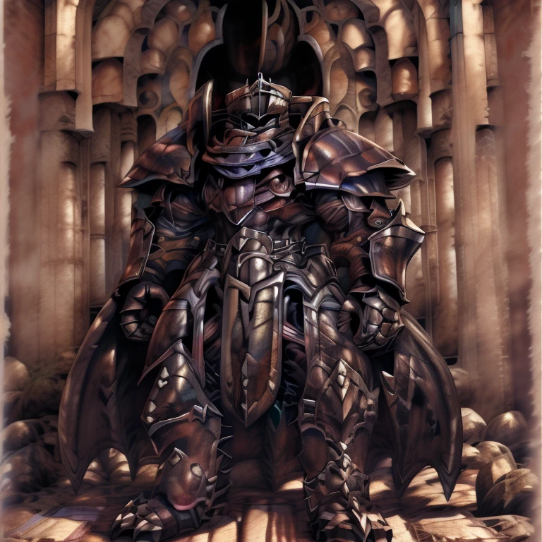 (masterpiece, best quality, detailed:1.2) (Pokémon) LUCARIO, detailed full body, a knight's mechanical armor, glowing wide and heavy armor, wears full body armor. massive muscles, huge pecs, chiseled abs, huge pectorals, exaggeratedly huge muscles. wearing a cloak. unusually developed muscular body big muscle, pecs, triceps, traps, waist narrow, unusually developed muscular body, Dark knight, BlackKnight_fe, The claws are sharp, Sharp teeth, He wears a black cloak on his back. sitting on the throne,