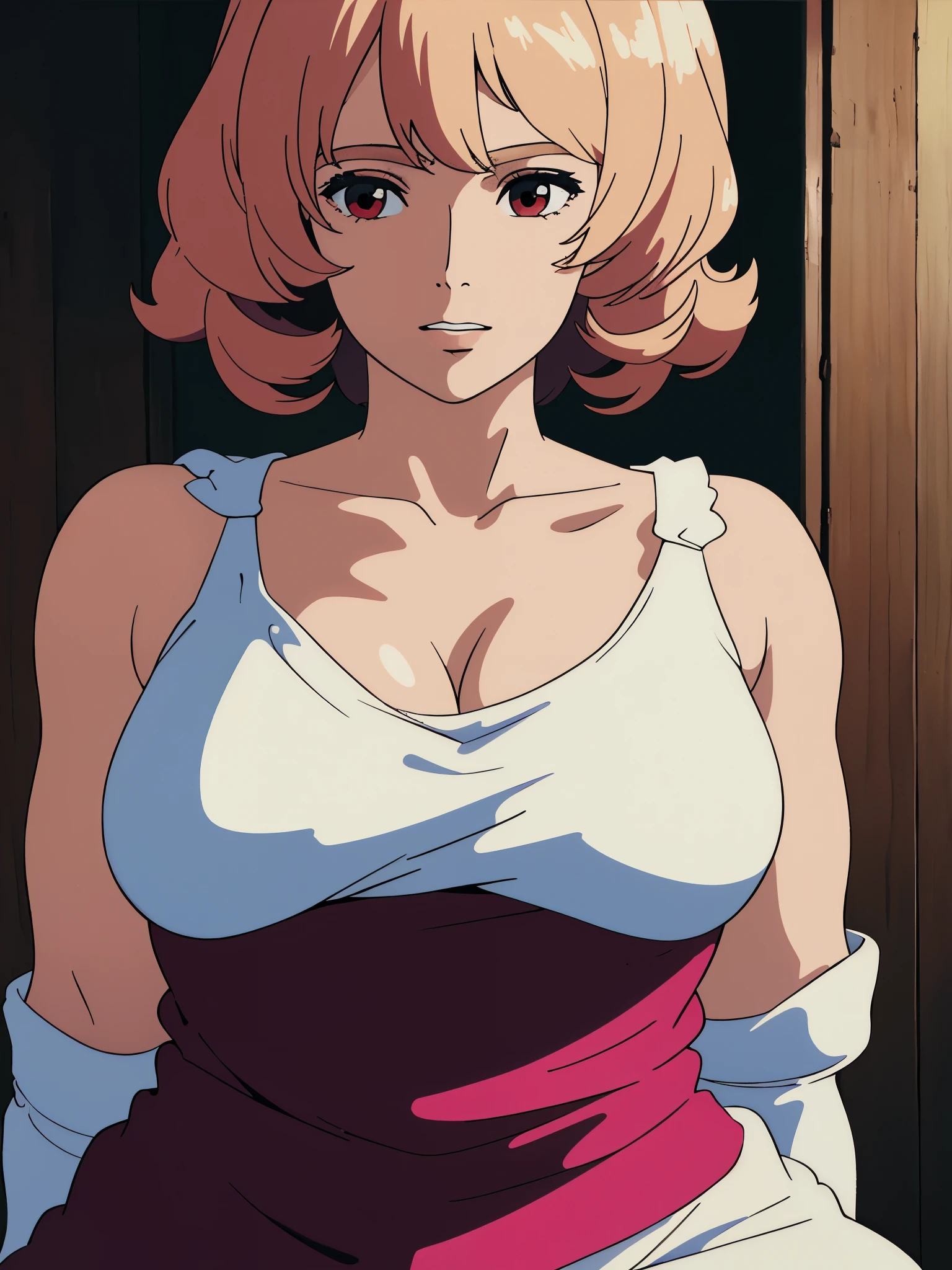 (best quality,realistic),close-up portrait of a woman's chest,revealing a women's undershirt emphasizing the beauty of the huge round breasts,soft and gentle skin texture,double breasted undershirt,smooth and supple curves,delicate collarbone peeping out,subtle sweat glistening under the neckline,faint shimmer illuminating the cleavage,vivid and lifelike portrayal of the softness and sensuality of the bust,sharp focus on the intricate details of the fabric,subtle shadows highlighting the depth and contours of the chest,beautifully portrayed skin tone with a warm glow,subtle hint of sunlight streaming in,enhancing the overall radiance of the scene,ensuring a stunningly realistic and immersive viewing experience. Nsfw