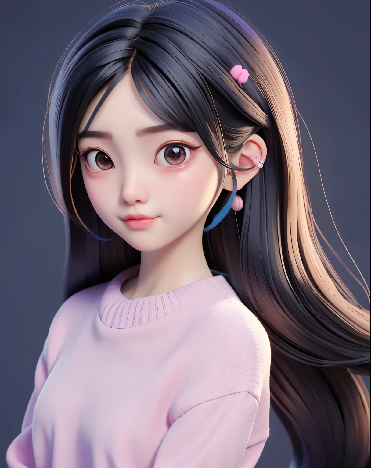 arafed asian woman with long hair and blue sweater posing for a picture, ruan cute vtuber, girl cute-fine-face, 🤤 girl portrait, young cute wan asian face, young and cute girl, with cute - fine - face, ulzzang, dilraba dilmurat, she has a cute face, cute kawaii girl