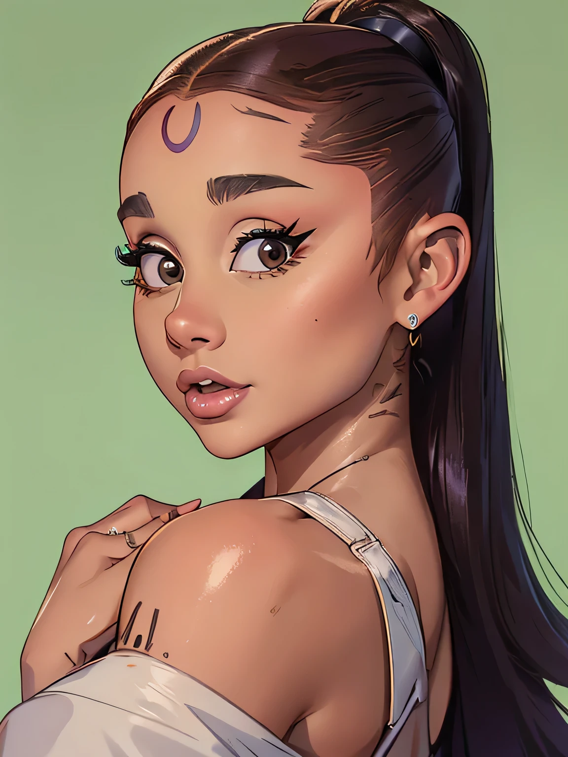 um close de uma mulher, ariana grande, fotografia de ariana grande, ariana grande como uma sereia, retrato de ariana grande, ava max, retrato de Kim Petras, face like exposed ester, bela obra de arte, photo shoot for glossy magazine, papoula, alexa grace, 