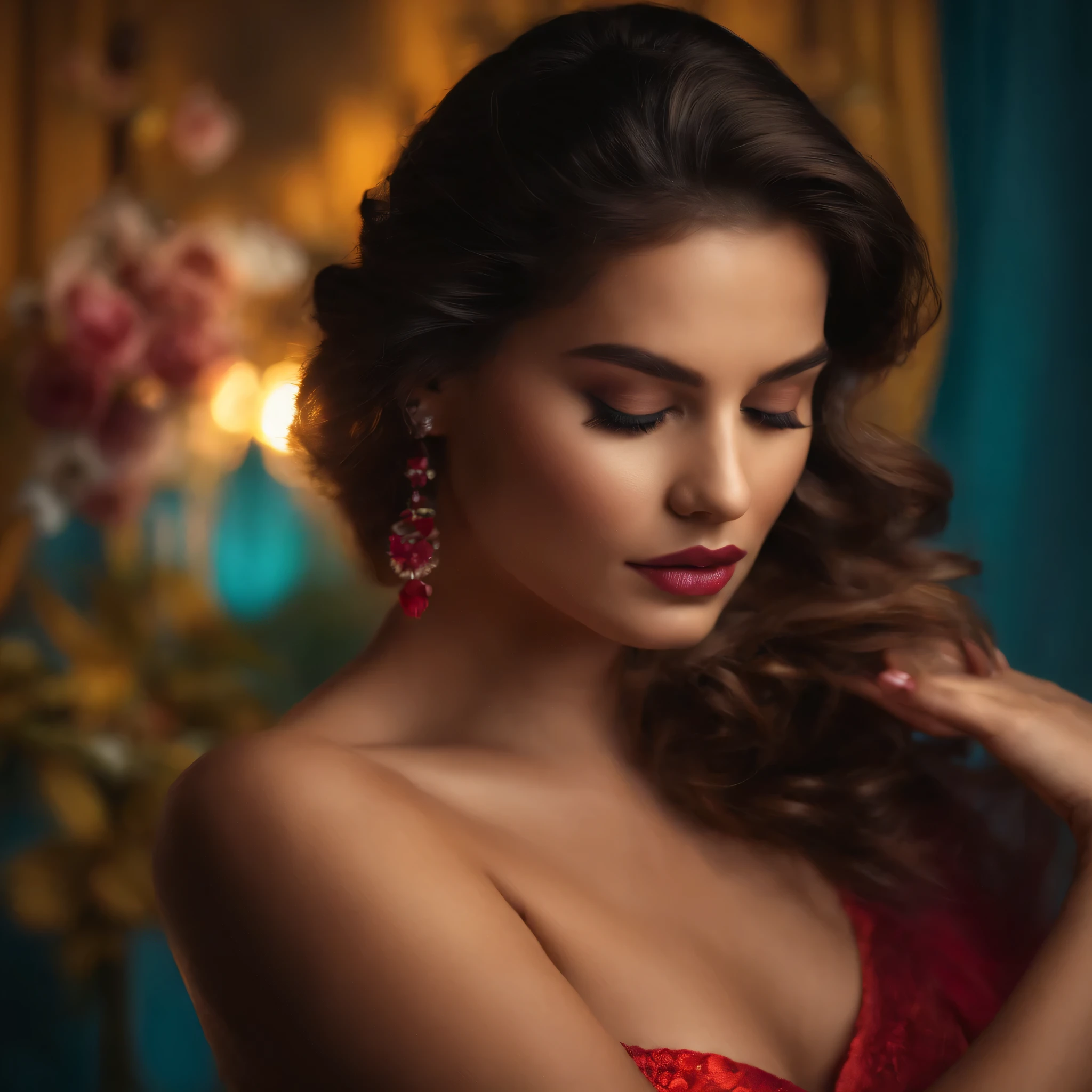 A girl erasing perfume spray on her body