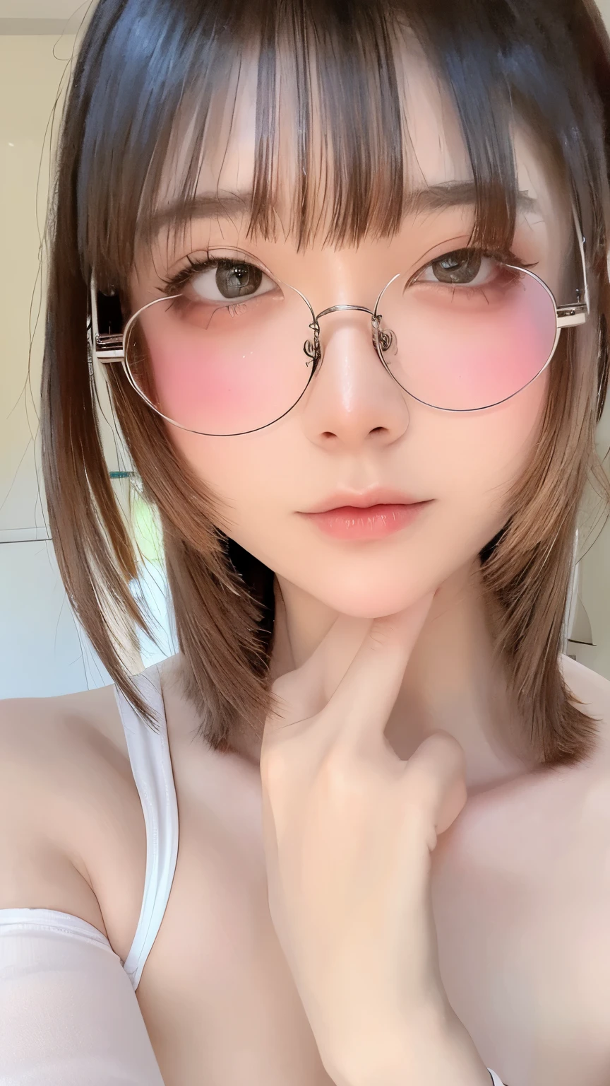(masterpiece:1.3), (8K, Photorealsitic, Raw photography, Top image quality: 1.4), Japan high school girls、(Random hairstyles:1.2)、cleavage of the breast:1.2、Super Detail Face、Eye of Detail、double eyelid、Bring your chest together、sharp focus:1.2、prety woman:1.4、light brown hair、top-quality、masterpiece、超A high resolution、(Photorealsitic:1.4)、Highly detailed and professional lighting smile、Loose and light knitwear、Shoulder out、slender、serious facial expression、short-haired、Fatal position