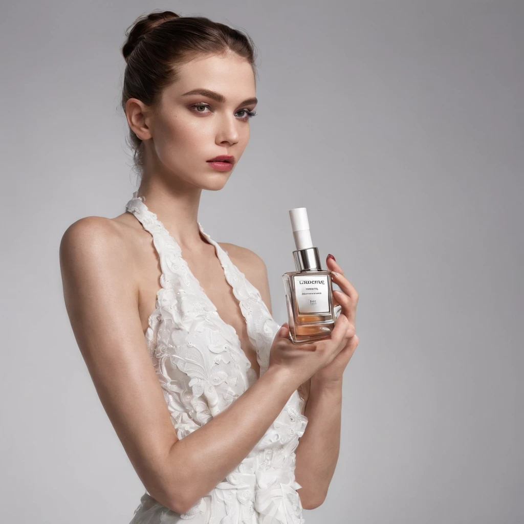 A girl erasing perfume spray on her body