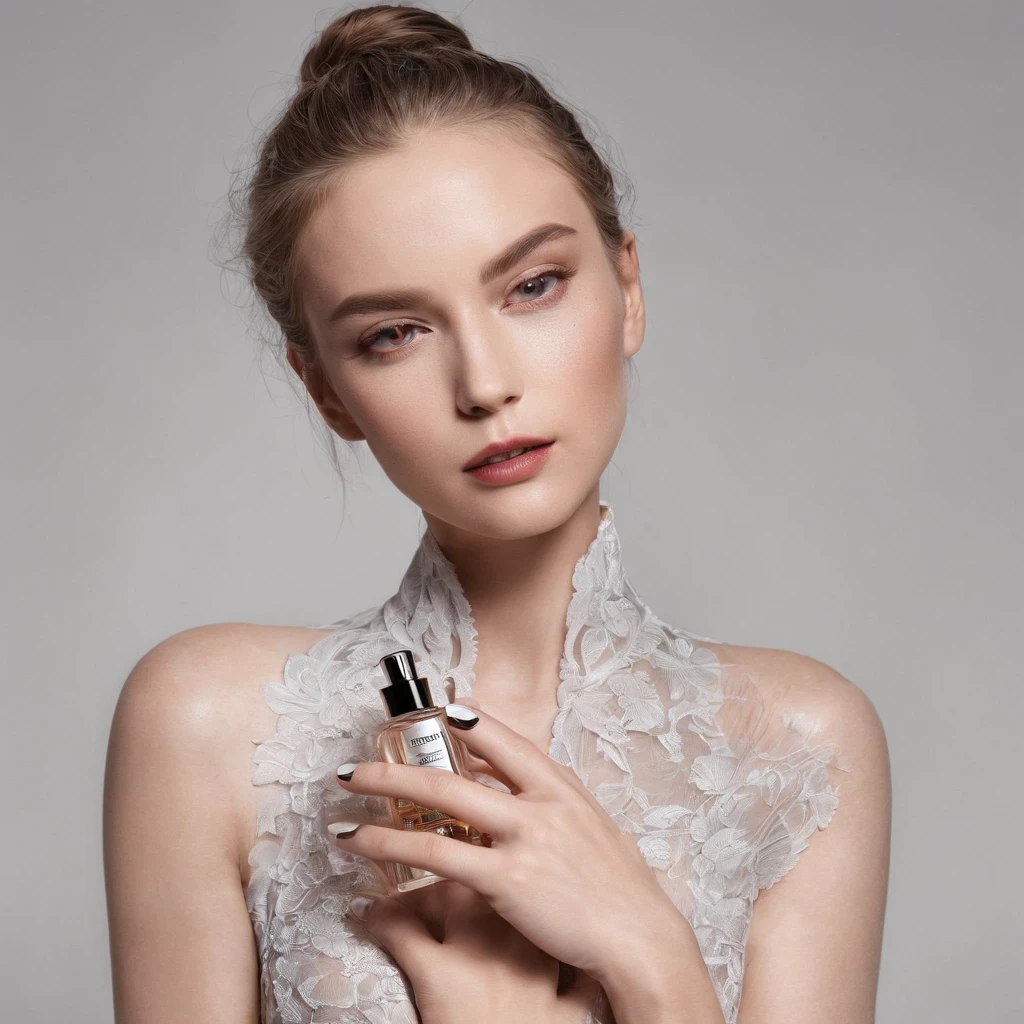A girl erasing perfume spray on her body