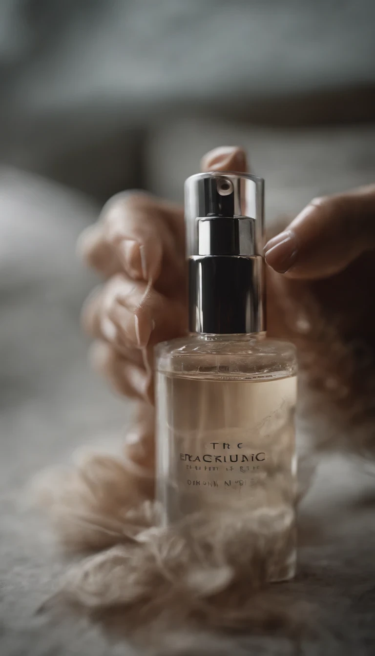 A girl erasing perfume spray on her body