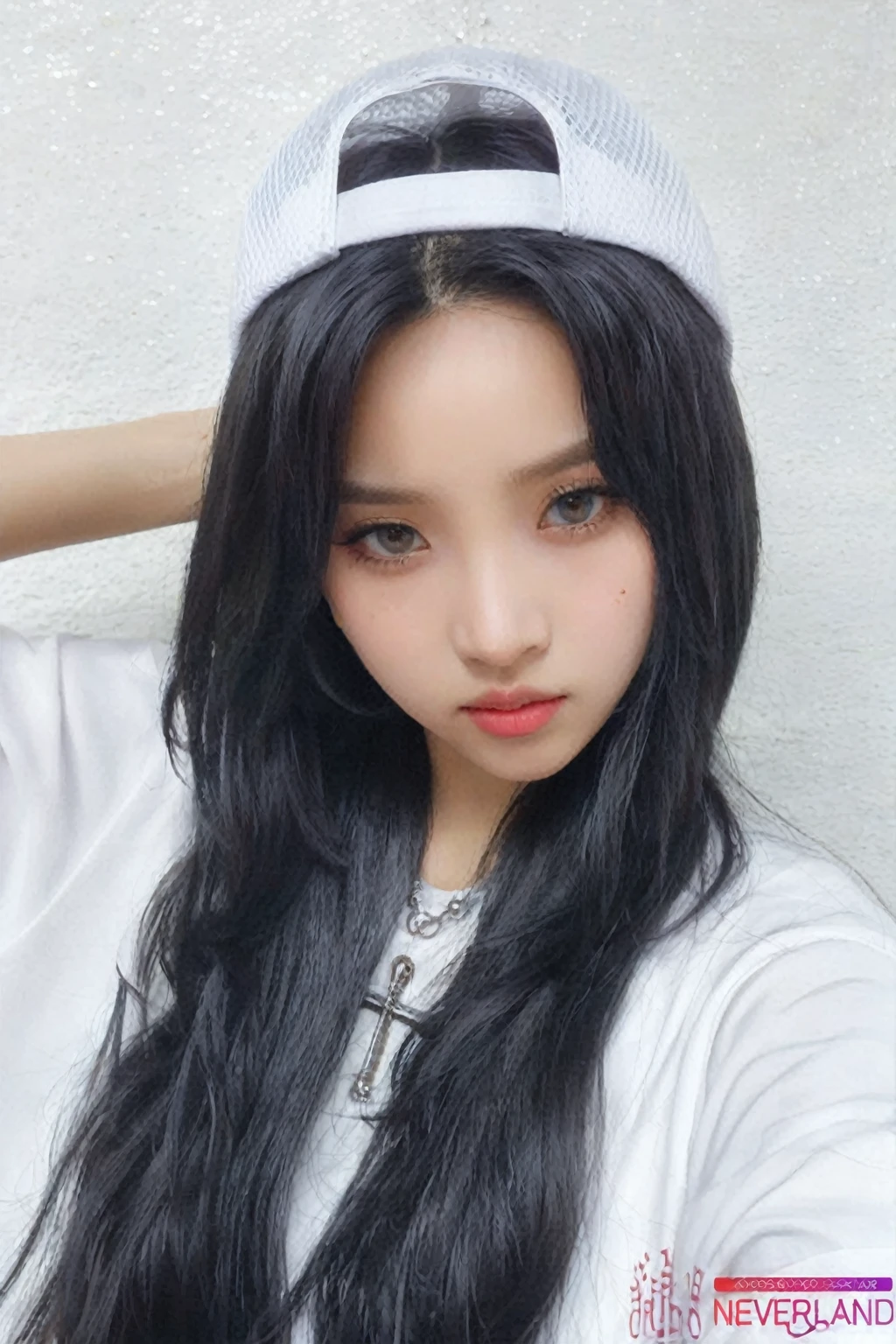 a close up of a person con cabello largo wearing a hat, ulzzang, con cabello largo and piercing eyes, 19 year old girl, ilya kuvshinov con cabello largo, sui ishida con cabello negro, Yoshitomo Nara, lirio franco, con cabello largo, cruel korean gothic girl, sakimichan