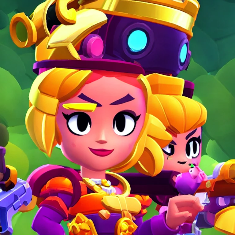 (masterpiece, best quality:1.2), 1girl, solo, Brawl Stars personajes, mobil game.