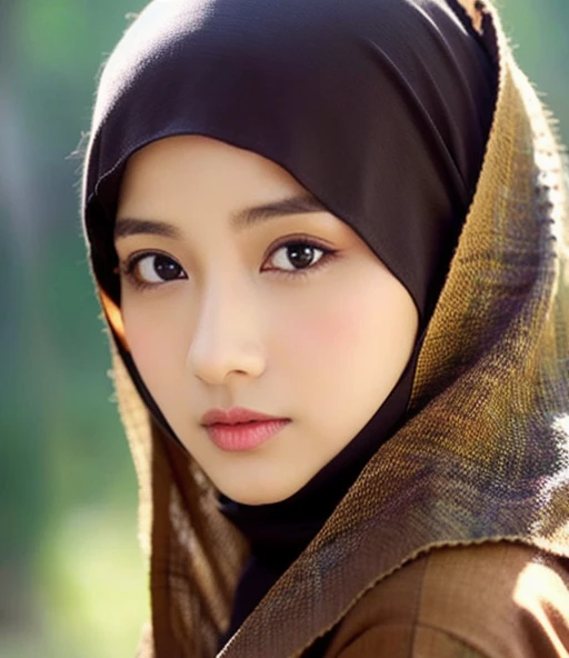 ((masterpiece)), (((best quality))), ((ultra-detailed)), (Amazing:1.1), 1girls, beauty face, no make-up, hijab, cool expression