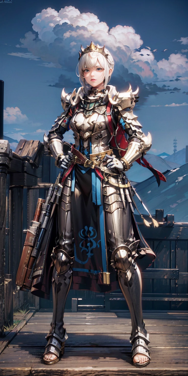 full body, whole body. 1solo (girl). slave fighter, loincloth standing, hands on hips full body, whole body. 1solo (girl). slave fighter, loincloth standing, hands on hips, metal sandals, backpack, choker, big belt, view from below, feet together, bracers, tiara